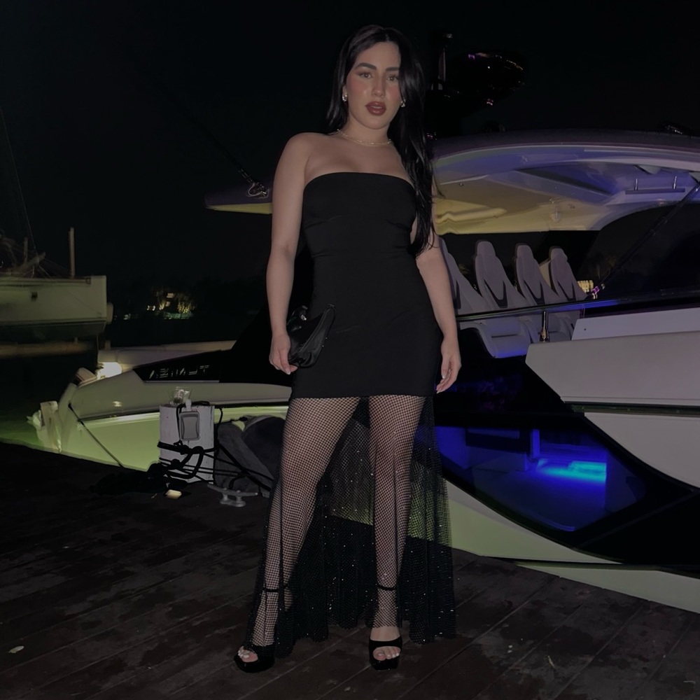 CHIC AF RHINESTONE MIDI DRESS